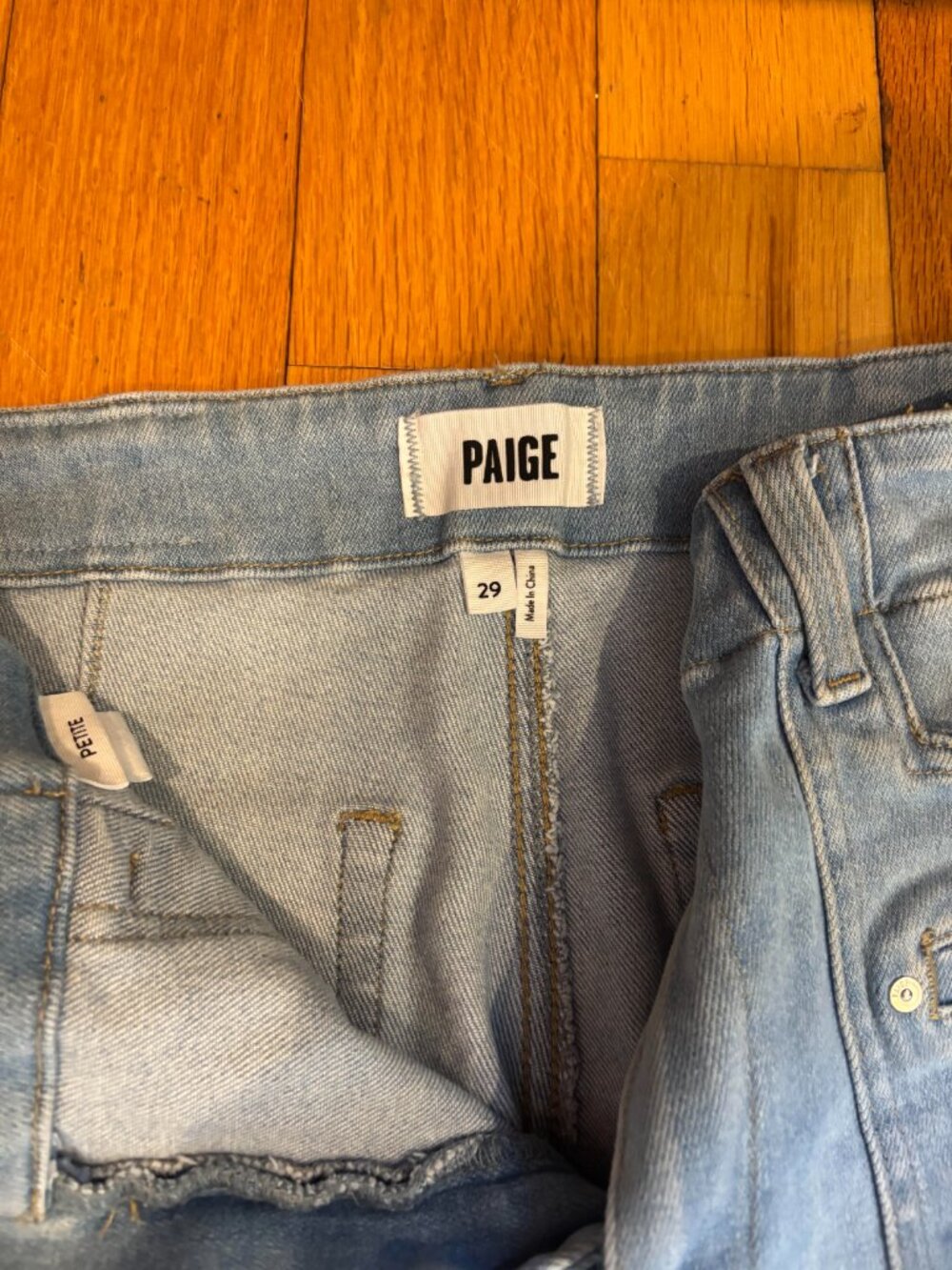PAIGE ANESSA WIDE LEG HIGH WAIST PATCH POCKET JEANS 29 - Picture 3 of 3